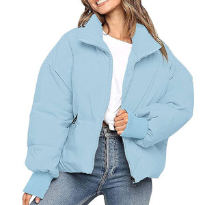 Best Selling Women's Bubble Jacket Winter Stand Collar Zipper Closure Woven Fabric Modern Casual Fashion Windproof <b>Padded</b> Coat - Product Image 1