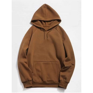 Men's Yellow Fleece Hooded Sweatshirt Regular Fit Casual Solid Color Pocket Design Autumn Wear - Product Image 3