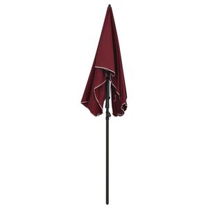 Parasol de jardin inclinable grand format rouge Bordeaux en acier et polyester avec base - Product Image 3