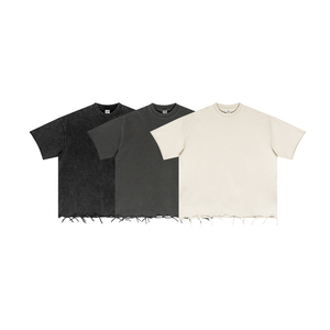 เสื้อยืดทรงโอเวอร์ไซส์ผ้าคอตตอน 100% หนัก 350 กรัม สไตล์สตรีทแวร์สำหรับผู้ชาย รุ่นใหม่ล่าสุด ล้างสีแบบแอซิดวอช  รับสกรีนลายตามสั่ง - Product Image 1