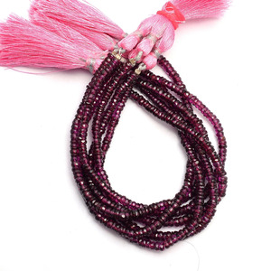 AAA+ Rhodolite 4mm-5mm Faceted Heishi <b>Beads</b> Natural Purple Garnet Semi Precious Gemstone Rondelle Spacer Loose <b>Beads</b> For Jewelry - Product Image 2