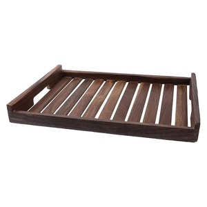 Bandeja de Madera para Servir con Asas de Cuerda, Diseño Rústico, Acabado Artesanal Decorativo - Product Image 5