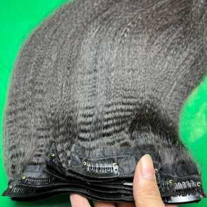 Extensions de cheveux vierges crus vietnamiens 100% Kinky Straight Yaki Clip Ins pour tout le monde - Product Image 1