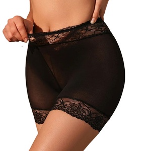 Femmes taille haute sécurité Shorts culottes été mince dentelle maille gaze sous-vêtements respirant grande taille sans Trace Leggings - Product Image 3