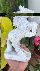 Estatua de Caballo Tallada a Mano en Howlite Natural, Escultura de Garro Blanco en Piedra Preciosa, Ecológica, Feng Shui, OEM, ODM, Venta al Por Mayor - Product Image 2