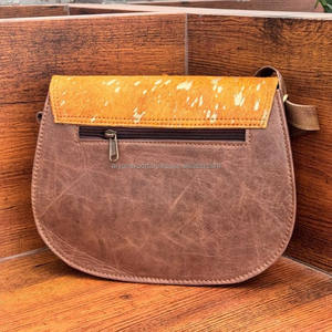 Nouveau mode occidentale cheveux sur doré métallique sacs à bandoulière pour femmes personnalisé en cuir véritable sac à bandoulière peau de vache dames sacs à main - Product Image 5