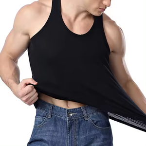 Wholesale Custom 100%cotton Embroidery logo Breathable Sport Sleeveless Summer O Neck Blank <b>Singlet</b> Gym Rib <b>Men</b> tank Top&vest - Product Image 5