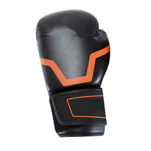 Gants de boxe en cuir PU noir et orange avec fermeture velcro réglable au poignet, respirants, pour adultes et unisexe, entraînement, sparring, MMA - Product Image 2