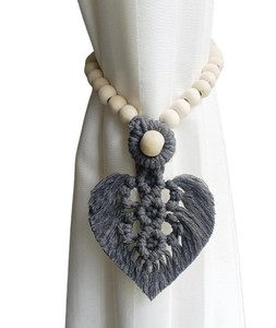 Macrame Leaf Curtain <b>Tiebacks</b>: Boho Cotton Window Decor - Product Image 3