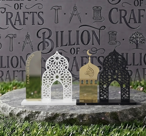 Décoration de table Ramadan Kareem en acrylique, design arche de mosquée, cadeau idéal pour l'Aïd Moubarak - Product Image 2