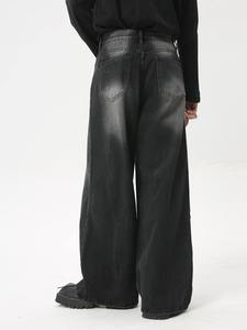 Custom Vintage Style Men's Baggy <b>Jeans</b> Breathable <b>Soft</b> Stretch Denim Fabric Light Wash Wide Leg Pants - Product Image 5