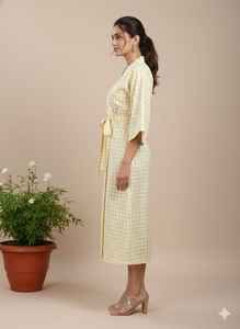 Nuevo Estilo de Kaftán de Algodón con Estampado Floral Multicolor, Vestido Midi Vintage Hecho a Mano para Mujer, Kaftán Largo de Algodón para la Noche - Product Image 5