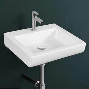 Lavabo LORIC con Grifo Cuadrado Cromado de Diseño Minimalista, Certificado por NSF, Montaje en Pared, Monomando de un Solo Orificio - Product Image 3