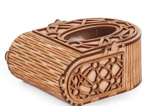 Modern Wooden Laser Cut Handmade Eco-Friendly <b>Tissue</b> & Napkin Holder Decor for Home Party <b>Wedding</b> - Product Image 3