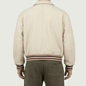 เสื้อแจ็คเก็ตเบสบอลแบบ Varsity สำหรับผู้ชาย ผ้าฝ้ายเคลือบ 100% ปักอักษรแบบ Letterman พร้อมป้าย Chenille ปักลายปักแบบกำหนดเอง พิมพ์ลายตามสั่ง - Product Image 6