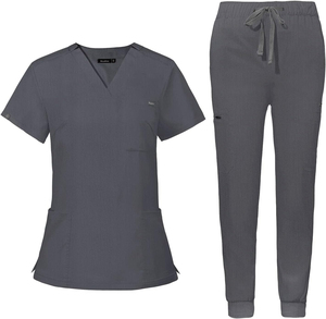 Wholesale Grey Jogger Style Scrub <b>Sets</b> Medical Hospital Uniforms Fashionable Nursing Scrubs Professional <b>Doctor</b> Suits Unisex - Product Image 5