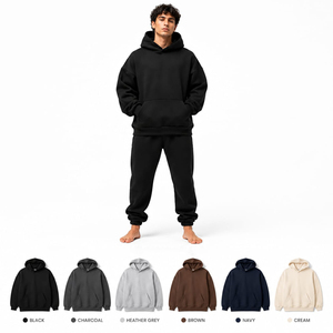 Sweat à capuche personnalisé en coton épais pour homme, coupe oversize, épaules tombantes, couleur noire, impression de logo personnalisée, fabricant OEM ODM - Product Image 6