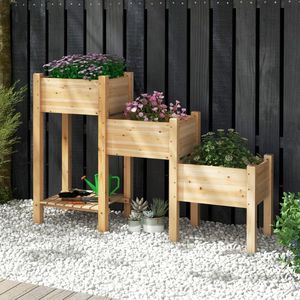 <b>Open</b> <b>Storage</b> Shelf 3-Tier Wooden Raised Garden Bed Elegant Sheds & <b>Storage</b> Solution - Product Image 2