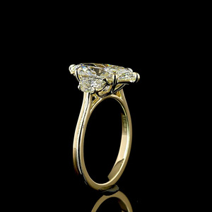 IGI Certified Lab Grown Marquise Cut Diamond Wedding <b>Ring</b> Half <b>Moon</b> Side <b>Stones</b> 10K/14K/18K Gold 925/935 Silver Rhodium Plated - Product Image 3