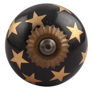 Handmade <b>Black</b> Ceramic Star Drawer Knobs Cabinet Pulls Dresser <b>Handles</b> Kitchen <b>Cupboard</b> <b>Door</b> Hardware Wholesale - Product Image 3
