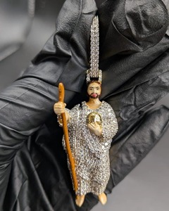 จี้พระเยซูคริสต์ประดับคริสตัลและมอสซาไนต์ เงินแท้ 925 เครื่องประดับแฟชั่นสำหรับทุกเพศ เหมาะเป็นของขวัญ - Product Image 1