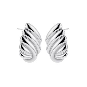 Orecchini a Cerchio Multistrato Placcati Oro alla Moda, Orecchini a Perno in Acciaio Inossidabile per Donna, Stile Trendy - Product Image 2