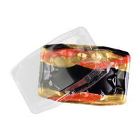Boîte à sushi rectangulaire jetable biodégradable en plastique, personnalisable, avec couvercle et plateau d'emballage, respectueuse de l'environnement