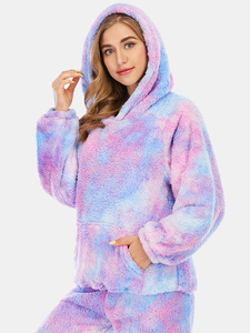 Conjunto de Pijamas para Mujer Multicolor Personalizado con Sudadera con Capucha y Gorra Decorativa - Product Image 4