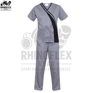 Tenue d'infirmière unisexe Dishang en polyester Dobby haute élasticité, à manches courtes, pour l'été, uniforme d'hôpital et de maison de retraite - Product Image 4