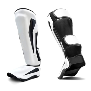 Protector de Espinilla de Boxeo Unisex Rojo y Blanco, Cuero PU Ecológico, Cintura Alta, Resistente al Desgaste, para Entrenamiento de Artes Marciales, 1.2M - Product Image 2