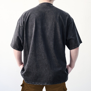 เสื้อยืดพิมพ์ลายสกรีนลายการ์ตูนสไตล์เรโทรลำลองผ้าฝ้าย 280 กรัม แนวฮิปฮอปอเมริกันแบบครอส-บอร์เดอร์ แขนสั้น ระบายอากาศได้ดี - Product Image 5