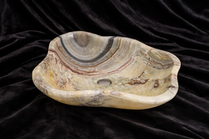 Premium Solid Multicolor Onyx Marble Bathroom Vessel Sink Organic Stone Countertop Wash <b>Basin</b> for Hotel Project - Product Image 3