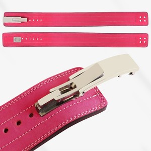 Pink Artificial Leather <b>Weight</b> Lifting <b>Belt</b> Adjustable Waist Support with Metal Buckle for Strength <b>Training</b> Unisex - Product Image 4
