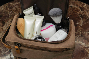 Trousse de Toilette Unisexe en Toile et Cuir avec Logo Personnalisé, Grande Trousse de Voyage Imperméable pour Articles de Toilette et Rasage, Modèle LCTB-0036 - Product Image 6