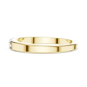 Anillo de Diamantes Cultivados en Laboratorio con Corte en U de Tres Piedras, Oro Sólido de 10K, 14K, 18K, Anillo de Aniversario Trílogo Unisex, Certificado IGI, Joyería Fina - Product Image 4