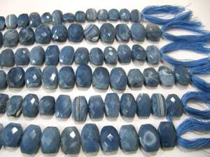 Cuentas de Ópalo Azul Natural Facetadas Ovaladas de 10x14 mm, Vendidas por Hilo de 10 Pulgadas de Largo - Product Image 4