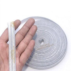 ลูกไม้ถักสีเงินขายส่ง ผ้าตกแต่งชุดเดรส ผ้าปักเลื่อม ลูกไม้สีเงิน แผ่นปักประดับไหล่ - Product Image 5