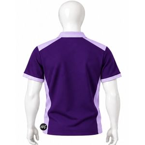 Men's <b>Purple</b> And Lavender Color Blocked Short Sleeve Zipper <b>Polo</b> <b>Shirt</b> Knitted Quick Dry Casual Style Premium and High Quality - Product Image 5