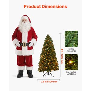 Albero di Natale Artificiale Preilluminato da 120 cm con 120 Luci LED Bianco Caldo, 8 Modalità di Illuminazione, 539 Decorazioni Festive Complete da Tavolo - Product Image 2