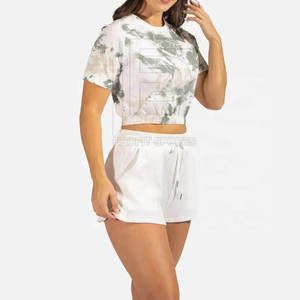 เสื้อครอปท็อปแฟชั่นใหม่ ไซส์ใหญ่สำหรับผู้หญิง เสื้อยืดลายมัดย้อมพิมพ์ลายสำหรับผู้หญิง - Product Image 6