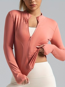 Womens Winter Yoga <b>Jacket</b> Warm Stretch Gym <b>Workout</b> Running Fitness Activewear Custom Logo OEM ODM Private Label Wholesale Manufa - Product Image 4