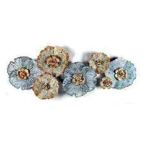 Sculpture murale florale en métal, décoration bohème pour la maison, ensemble multi-pièces, œuvre d'art pour le salon, design de forme irrégulière - Product Image 6