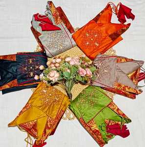 Robe de mariée traditionnelle Salwar Kameez pour femmes, longueur cheville, style ethnique Inde Pakistan, coupe classique, Kurtis rouge moutarde avec bordure - Product Image 6