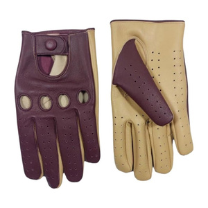 Gants de conduite professionnels en cuir véritable, confortables et respirants, avec coutures durables - Product Image 5