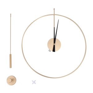 Minimalist Black Metal <b>Wall</b> <b>Clock</b> Round Analog Quartz Design for Living Room <b>Decor</b> Back to School - Product Image 1