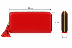Cartera Larga de Cuero Genuino con Estampado de Cocodrilo para Mujer, con Cierre y Correa para la Muñeca, Gran Capacidad, para Uso Diario - Product Image 2