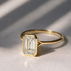 Anillo Solitario de Diamante Cultivado en Laboratorio con Corte Esmeralda, Certificado IGI, Oro de 14K y 18K, Multicolor, Varios Tamaños de Quilates, Anillos Elegantes de Lujo - Product Image 4