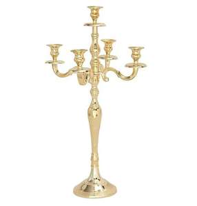 Candelabro Alto de Aluminio, Portavelas de Lujo para Centro de Mesa, Decoración Pulida para Bodas, Fiestas y Banquetes - Product Image 1