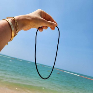 Collana di corda nera per gli uomini e le donne accessorio di moda - Product Image 1