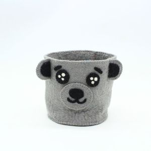 Panier organisateur en feutre de laine fait main en forme d'ours - Product Image 2